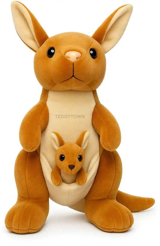 Mother Kangaroo Plush Toy with Baby | Cute Kangaroo Soft Toy for Kids