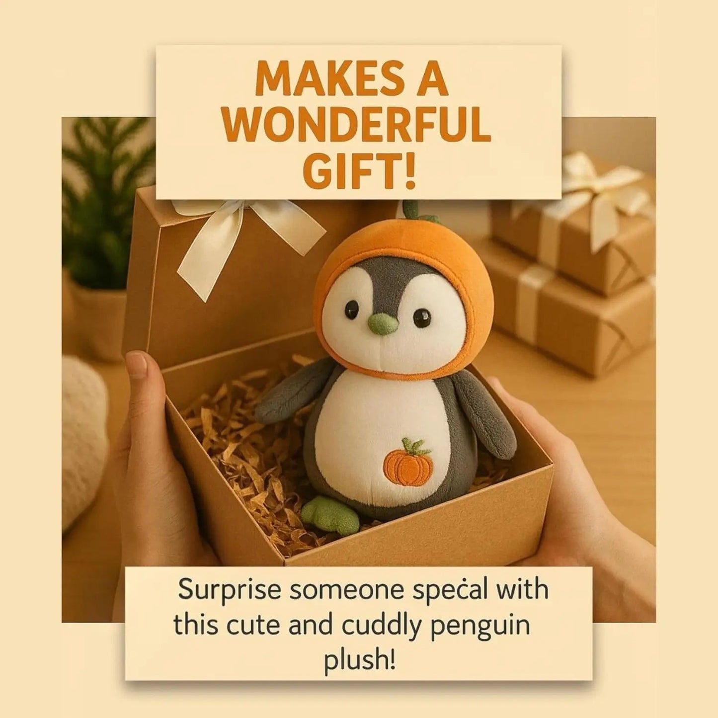 Snowball Penguin Plush Toy | Cute Fruit Penguin Soft Toy for Kids & Girls